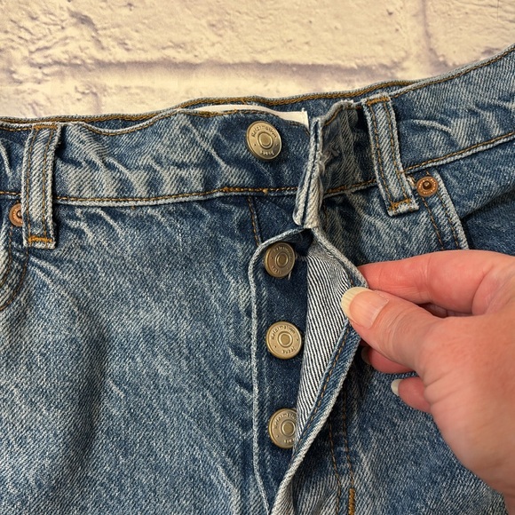 Reformation Charlie High Rise Denim Jean Shorts Cut Off Button Fly Micro Size 26 - Picture 4 of 11